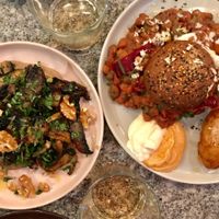 Mushrooms and bean burger at Bana in Tel Aviv