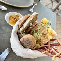 Great bread selection   at Vegan Agrivilla I Pini in San Gimignano