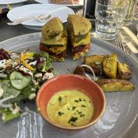 Vegan burger   at Vegan Agrivilla I Pini in San Gimignano