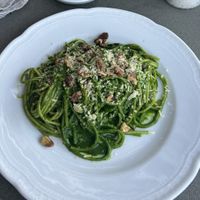Spaghettino with kale pesto  at Vegan Agrivilla I Pini in San Gimignano