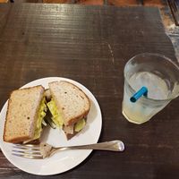 Vegan sandwich and homemade ginger soda at The Market in Okayama