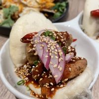Fried Chick’n bao bun at Beyond Sushi in New York City