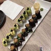Charred avocado makis, black rice makis at Beyond Sushi in New York City