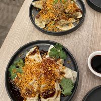5 spice chicken and Truffle/ mushroom dumplings  at Beyond Sushi in New York City