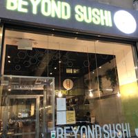 Here’s what it looks like from the outside   at Beyond Sushi in New York City