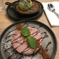 Cheesecake and skillet cookie at Beyond Sushi in New York City