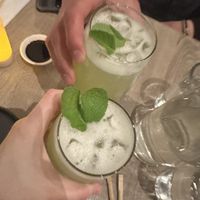 Lychee melon drinks!!  at Beyond Sushi in New York City