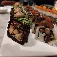 Mighty mushroom (left) and smoky dragon (right) at Beyond Sushi in New York City