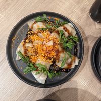 Pork dumplings at Beyond Sushi in New York City
