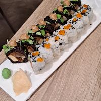 Mighty Mushroom Roll and Philadelphia Roll at Beyond Sushi in New York City