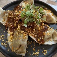 Mushroom dumplings   at Beyond Sushi in New York City