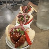 Spicy ‘chickn’ Bao buns - amazing!  at Beyond Sushi in New York City