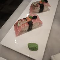 "Tuna" sushi pieces. at Beyond Sushi in New York City