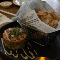 Spicy “salmon"  at Beyond Sushi in New York City