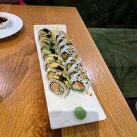 Charred Avocado (left) "Salmon” Avocado (right) at Beyond Sushi in New York City