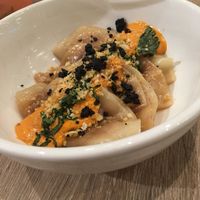 seasonal dumplings (jackfruit) at Beyond Sushi in New York City