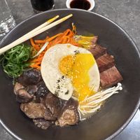 Broken egg bowl with Chunk steak  at Beyond Sushi in New York City