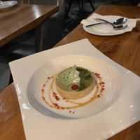 Strawberry matcha tart at Beyond Sushi in New York City