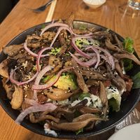 Smoked mushroom salad at Beyond Sushi in New York City