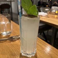 House made mint soda  at Beyond Sushi in New York City