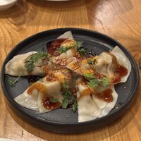 Five spice chicken dumplings  at Beyond Sushi in New York City