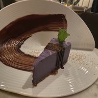 Ube cheesecake   at Beyond Sushi in New York City