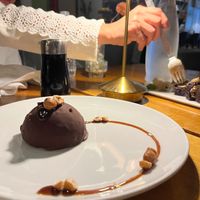 chocolate hazelnut dome at Beyond Sushi in New York City