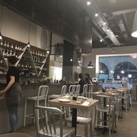 Small but comfy tables at Beyond Sushi in New York City