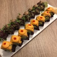 Mighty mushroom roll, spicy mango roll at Beyond Sushi in New York City