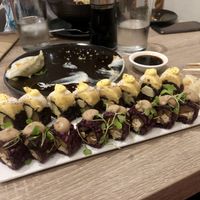 Chickpea in the back and mushroom in the front. So good!  at Beyond Sushi in New York City