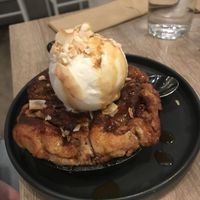 Cinnamon swirl and vanilla ice cream   at Beyond Sushi in New York City