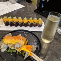 Amazing dumplings and sushi! at Beyond Sushi in New York City