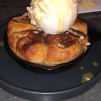 Vanilla bean ice cream with cinnamon buns at Beyond Sushi in New York City