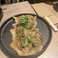 mushroom dumplings at Beyond Sushi in New York City