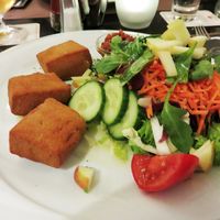 vegan cheeze croquettes at Grand Café Industrie in Leuven