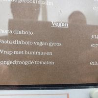 menu 2020: doesn't some vegan options, but not very exciting at Grand Café Industrie in Leuven