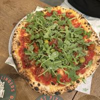 Vince vegan Pizza with Great pesto   at The Dough Bros in Galway