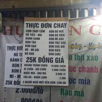 Menu. Great price! 25k vnd for a meal. at Chi Cu in Ho Chi Minh City