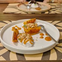 Pana cotta with persimmon. at Bistro Maha in Ljubljana