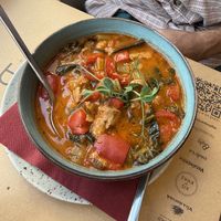 Stew with soya chunks  at Bistro Maha in Ljubljana