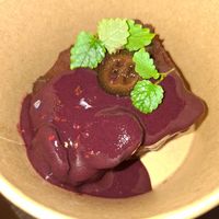 Sweet potato brownie at Bistro Maha in Ljubljana