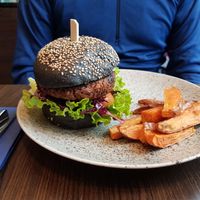 Chickpea burgers at Bistro Maha in Ljubljana