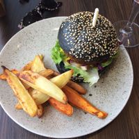 Chickpea burger at Bistro Maha in Ljubljana