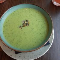 a could cucumber soup at Bistro Maha in Ljubljana