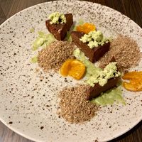 Inventive choc-orange dessert (vegan) at Bistro Maha in Ljubljana
