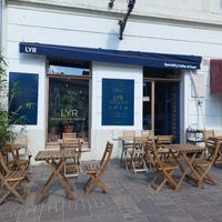 Outside at LYR Speciality Coffee and Food in Pecs