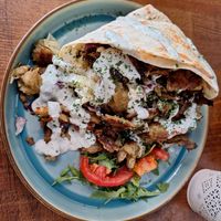 Gyros de seitan. Riquísimo! at LYR Speciality Coffee and Food in Pecs