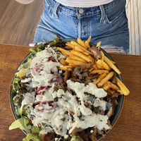 GF gyros platter and the seitan gyros wrap  at LYR Speciality Coffee and Food in Pecs