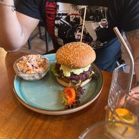 Beetroot burger at LYR Speciality Coffee and Food in Pecs