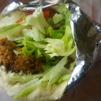 falafel wrap with humus at Aladdin's Cafe - 32nd Ave in Fargo